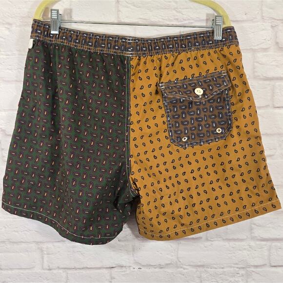 F J.Crew Multi Color Paisley Print 6" Stretch Swim Trunk Board Shorts Size L - Picture 4 of 9